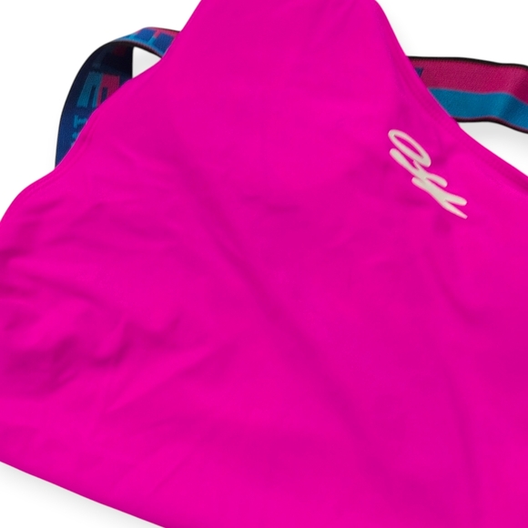 Off-White Tape Ribbed Swimsuit $390 Fuschia Blue White Small - Picture 11 of 11